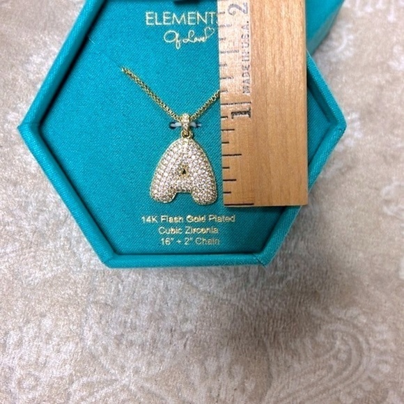 Brand New Elements of Love 14K Gold Plated Chain Necklace Bubble Balloon “A” - Picture 7 of 15